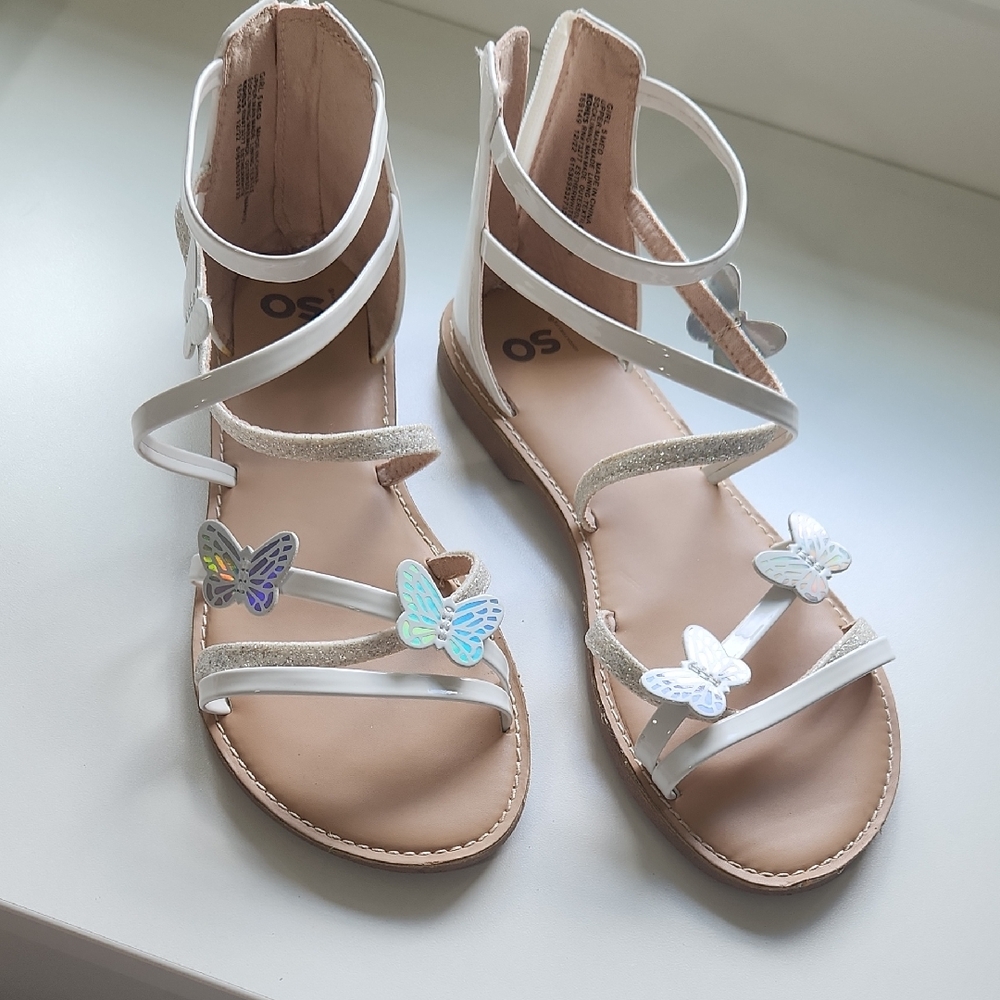 Kohl's White and Silver Butterfly Sandals